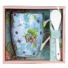 Taza ceramica con cuchara enesco flores