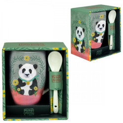 Taza ceramica con cuchara enesco panda