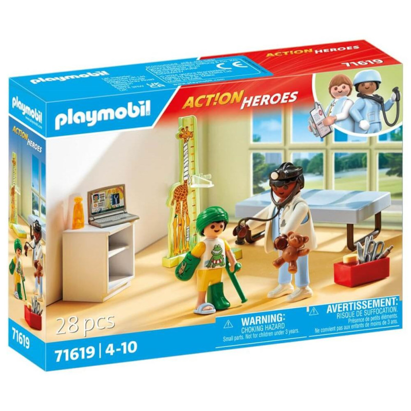 Playmobil action heroes pediatria con osito