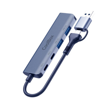 Hub coolbox aluminio usb c a 