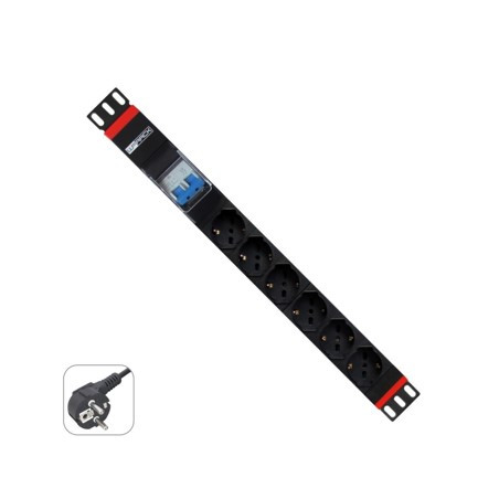 Regleta rack wp 1u 6 enchufes