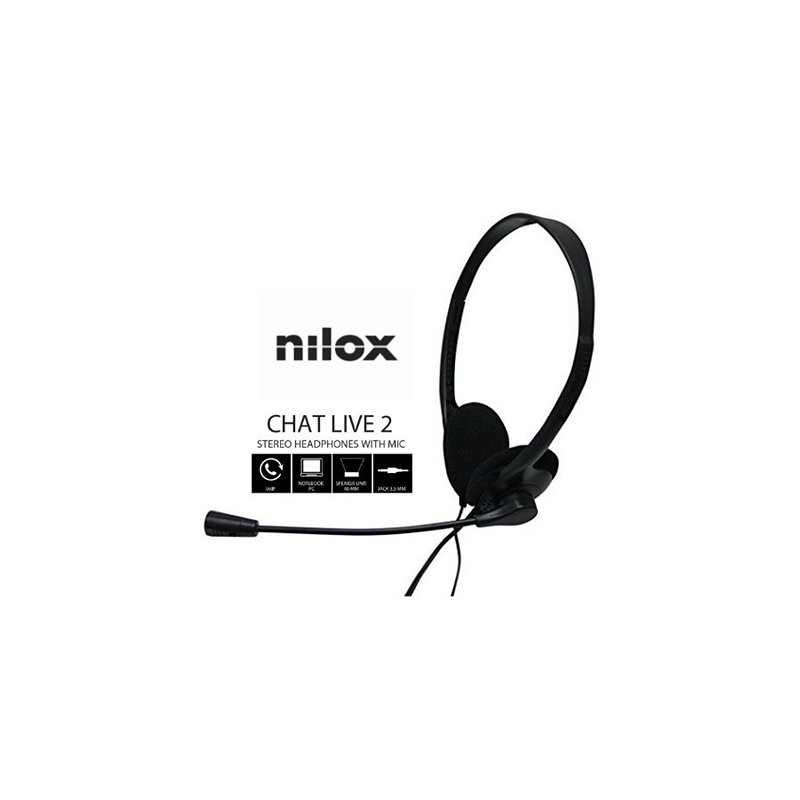 Auriculares nilox microfono control vol negro