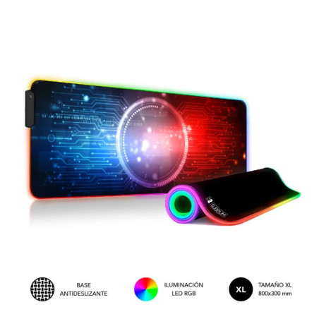 Alfombrilla subblim mouse pad premium led