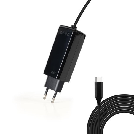 Cargador pared tooq tqlc usbcgan65pd c 65w usb