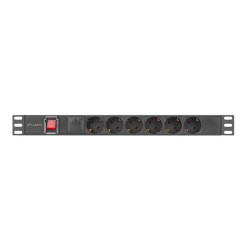 Regleta lanberg 1u 16a rack 19 pulgadas