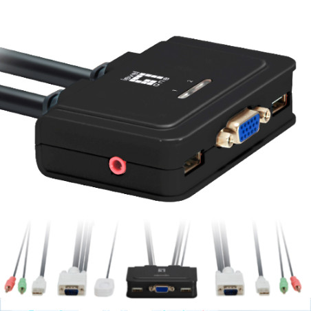 Conmutador kvm leven one kvm 0223 vga