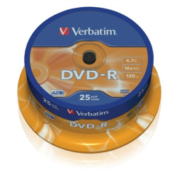 Verbatim dvd r 47gb 16x tarrina 25uds
