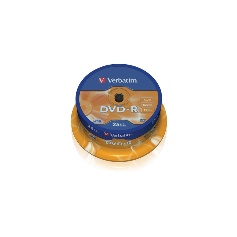 Verbatim dvd r 47gb 16x tarrina 25uds