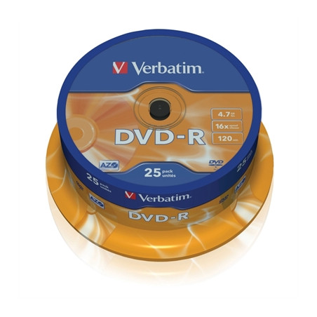 Verbatim dvd r 47gb 16x tarrina 25uds