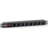 Regleta equip rack 19 pulgadas 1u 8