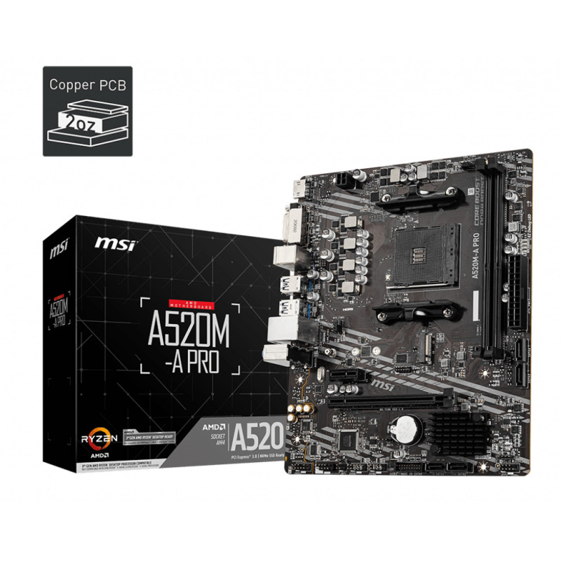 Placa base msi am4 a520m a pro