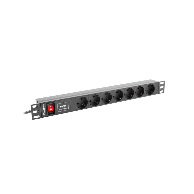 Regleta lanberg 1u 16a rack 19