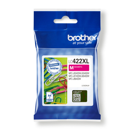 Cartucho tinta brother lc422xlm magenta 1500