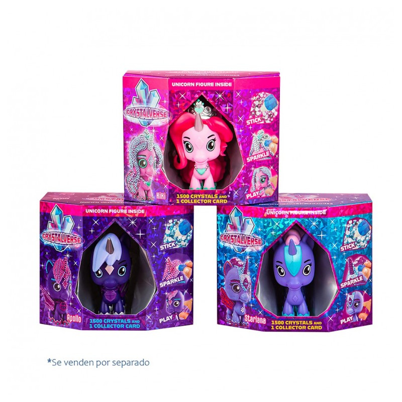 Figura unicornio crystalverse classic 1 unidad
