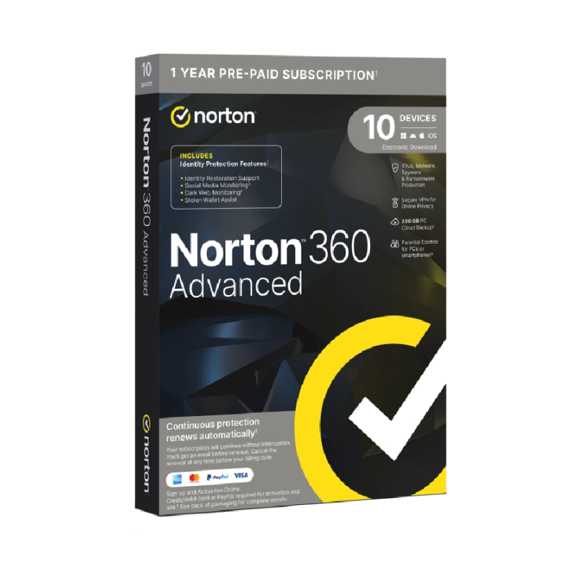 Antivirus norton 360 advanced 200gb espanol