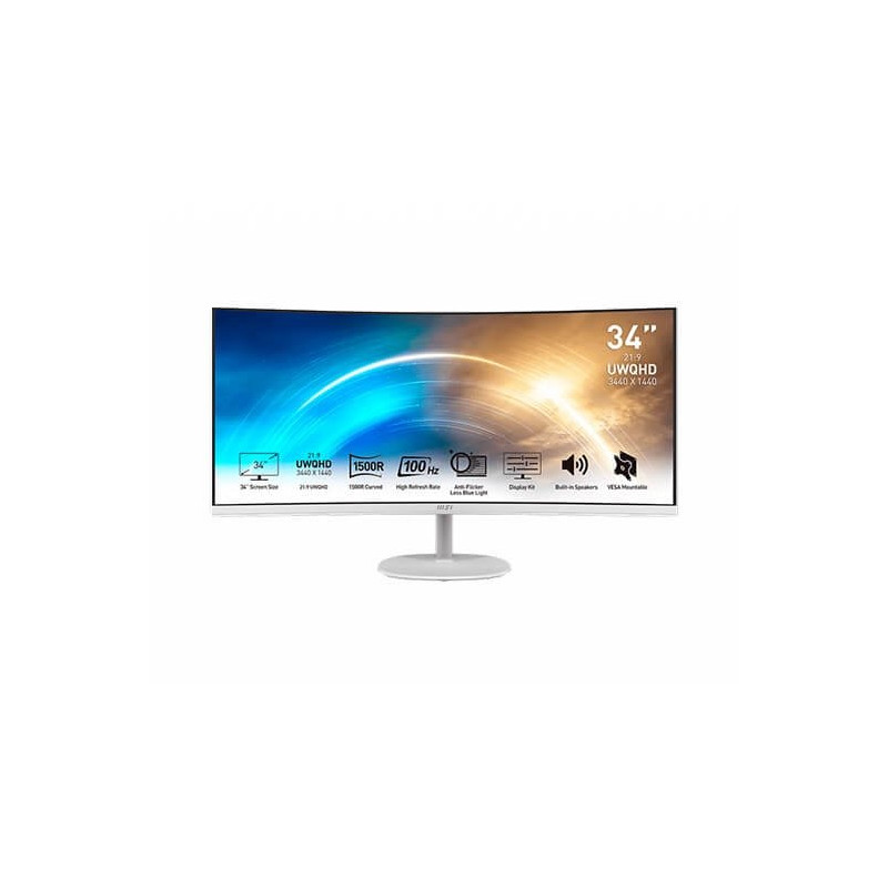 Monitor 34 pulgadas msi pro mp341cqw blanco
