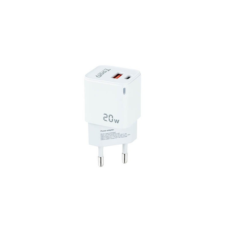 Cargador pared tooq doble usb c 