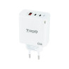 Cargador pared tooq triple 2xusb c 